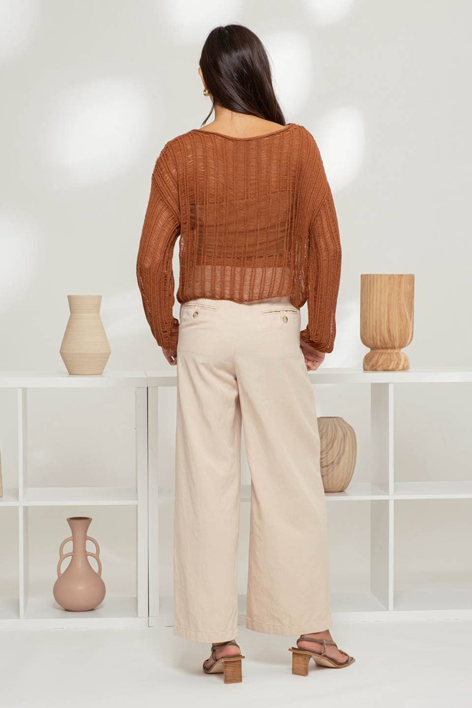 SHEER PULLOVER SWEATER