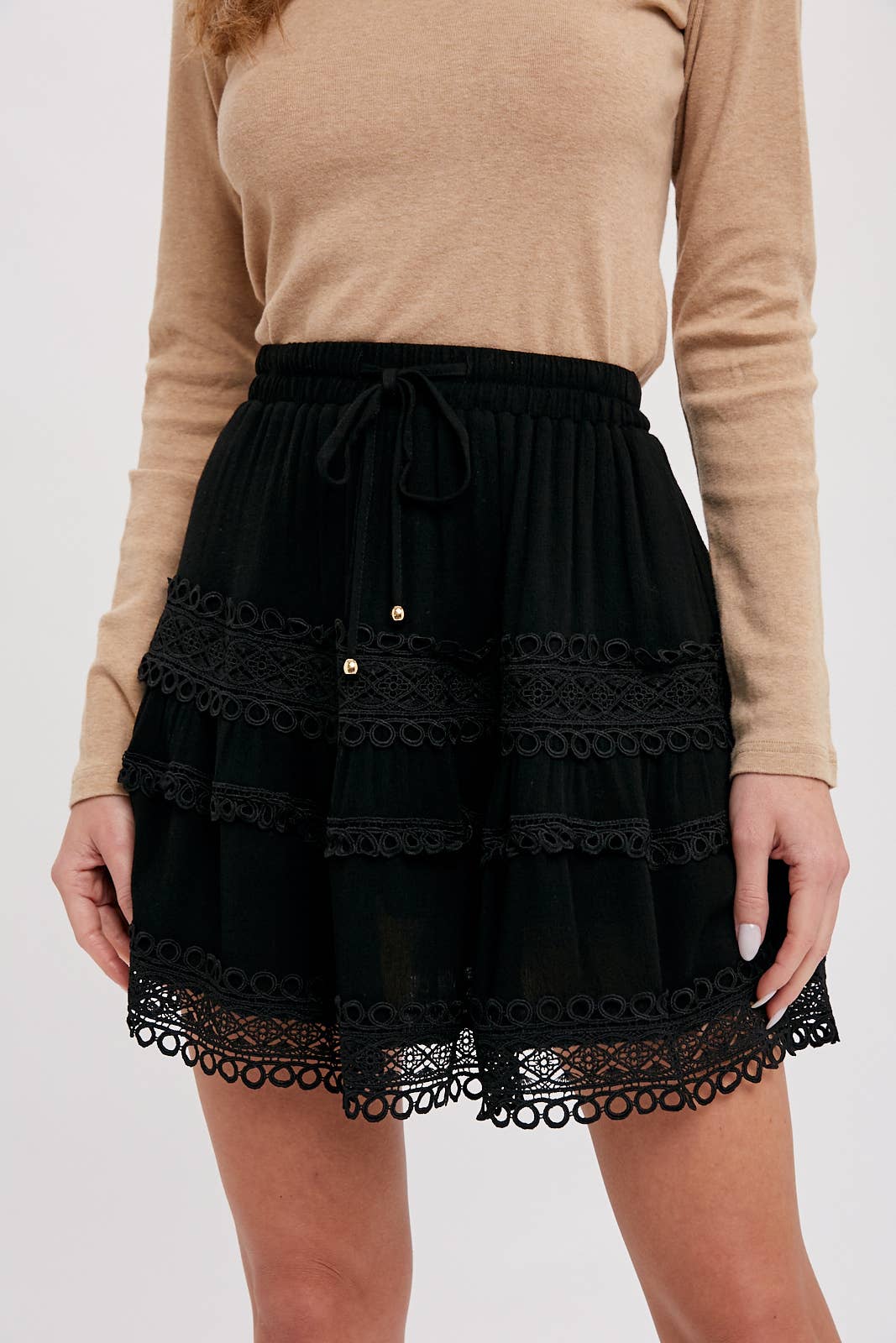 LACE TRIM MINI SKIRT – Chancy Casuals