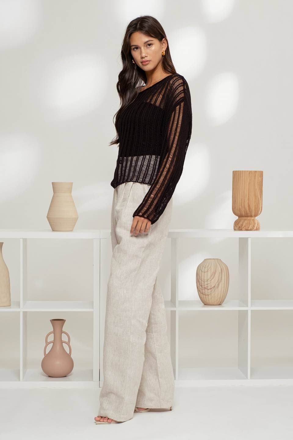 SHEER PULLOVER SWEATER