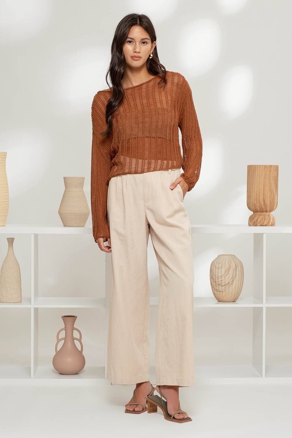 SHEER PULLOVER SWEATER