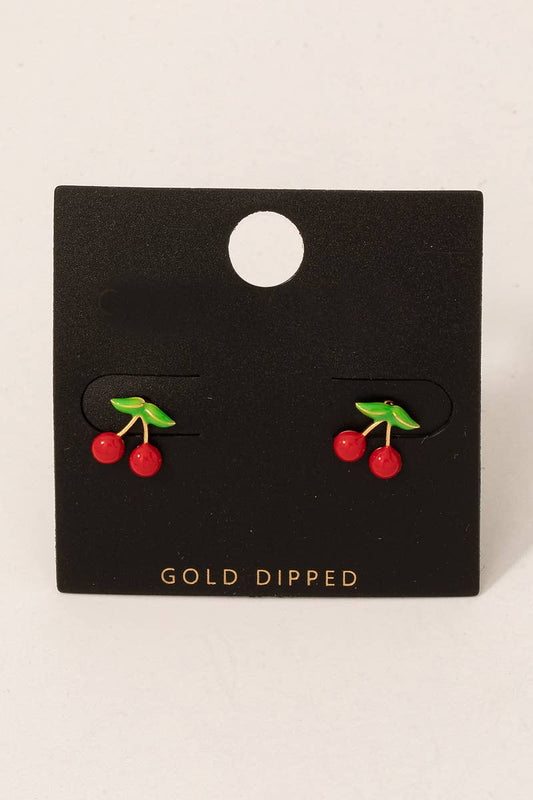 Mini Cherry Stud Earrings