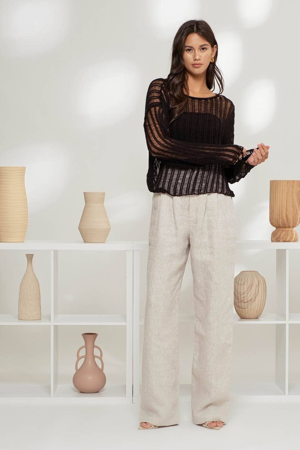 SHEER PULLOVER SWEATER