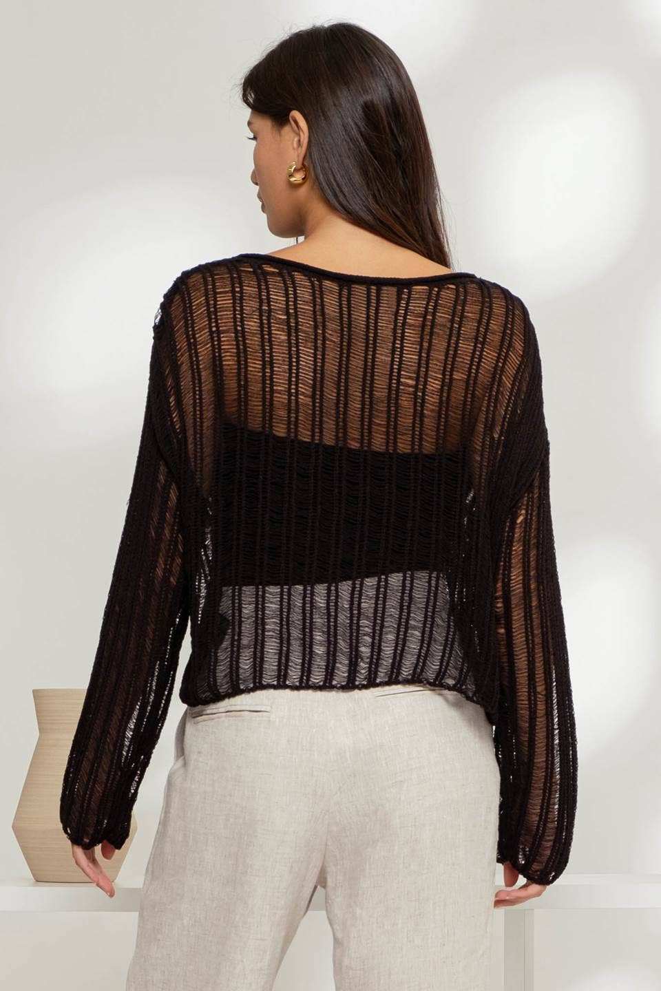 SHEER PULLOVER SWEATER