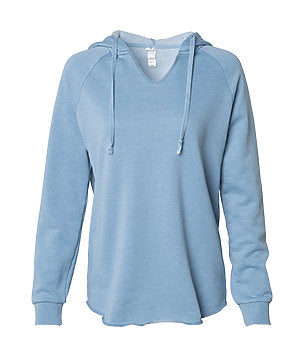 Women's Pullover Hoodie, Misty Blue, 52% Cotton, 48% Polyester, Super Soft